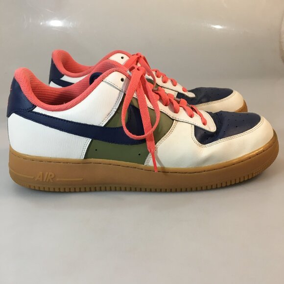 Nike 13 Air Force 1 Low ID By You Blue Green Salmon Gym Shoes Sneakers main image 6